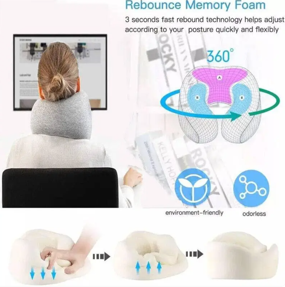 Ergonomic Memory Foam Travel Neck Pillow